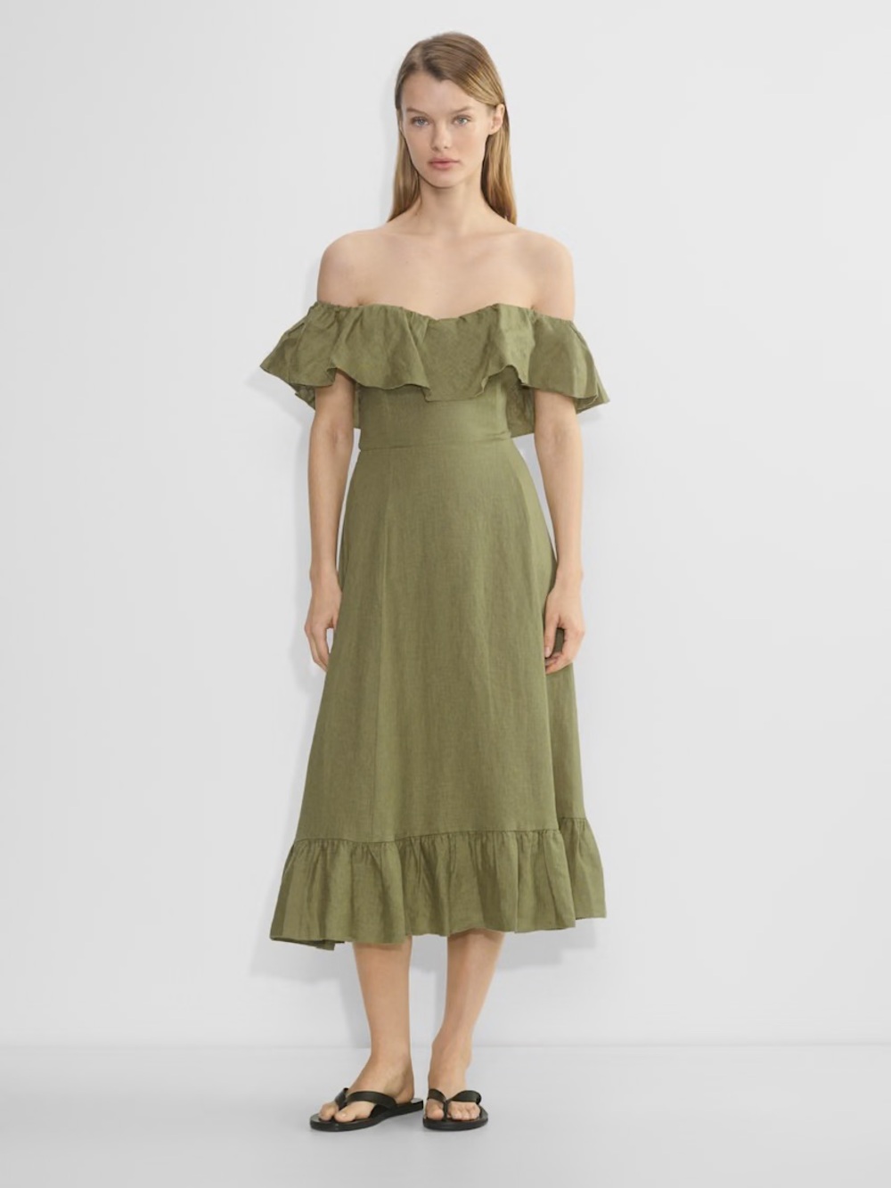 aritzia wilfred marmion organic linen dress